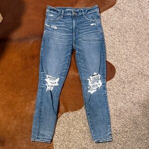 American Eagle Outfitters Ripped Blue Skinny Jeans